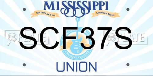 SCF37S Mississippi License Plate