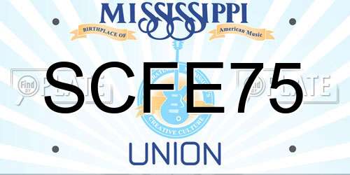 SCFE75 Mississippi License Plate