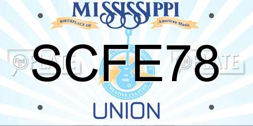 SCFE78 Mississippi License Plate