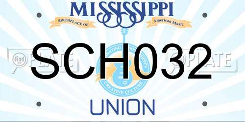 SCH032 Mississippi License Plate