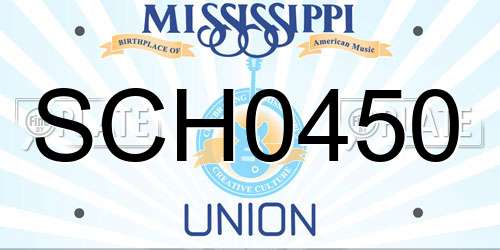 SCH0450 Mississippi License Plate
