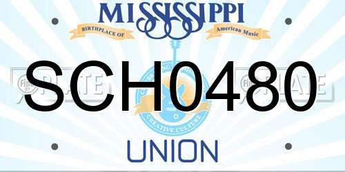 SCH0480 Mississippi License Plate
