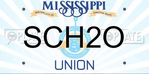 SCH2O Mississippi License Plate