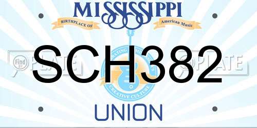 SCH382 Mississippi License Plate