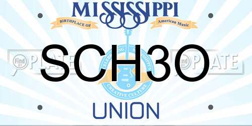 SCH3O Mississippi License Plate