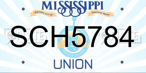 SCH5784 Mississippi License Plate