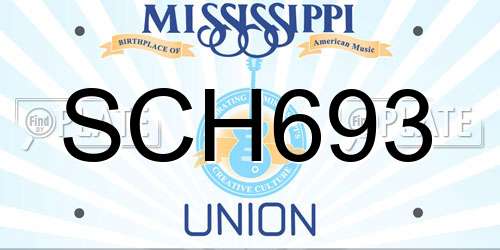 SCH693 Mississippi License Plate