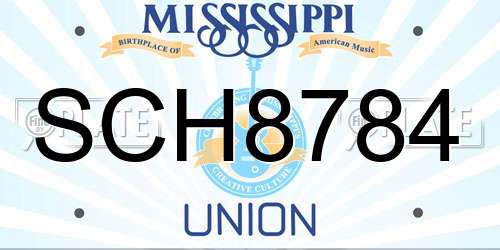 SCH8784 Mississippi License Plate