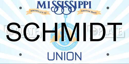 SCHMIDT Mississippi License Plate
