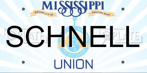 SCHNELL Mississippi License Plate