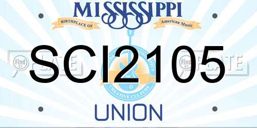 SCI2105 Mississippi License Plate