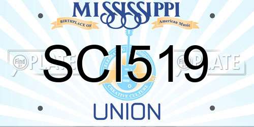 SCI519 Mississippi License Plate