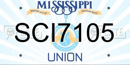 SCI7105 Mississippi License Plate