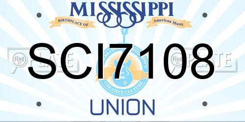 SCI7108 Mississippi License Plate