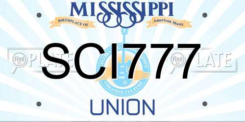 SCI777 Mississippi License Plate