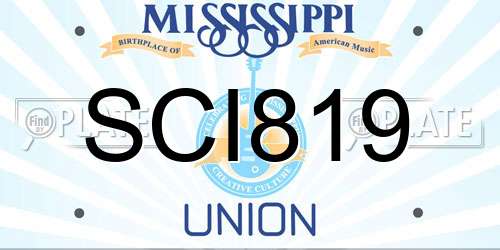 SCI819 Mississippi License Plate