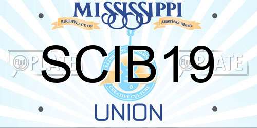 SCIB19 Mississippi License Plate