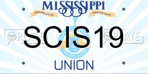 SCIS19 Mississippi License Plate