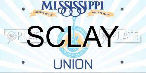 SCLAY Mississippi License Plate