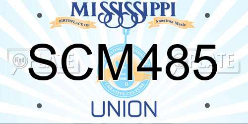 SCM485 Mississippi License Plate