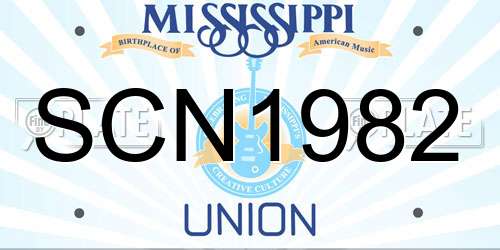 SCN1982 Mississippi License Plate