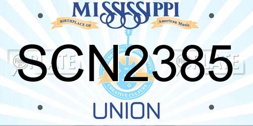 SCN2385 Mississippi License Plate