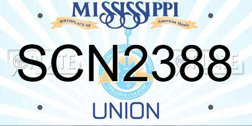 SCN2388 Mississippi License Plate