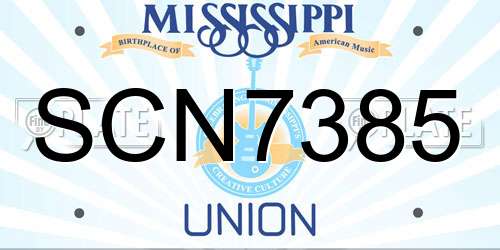SCN7385 Mississippi License Plate