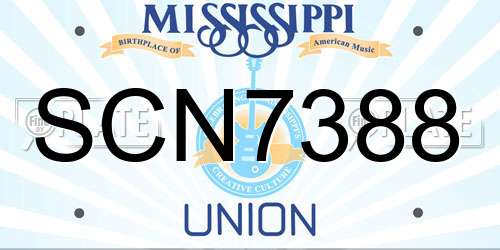 SCN7388 Mississippi License Plate