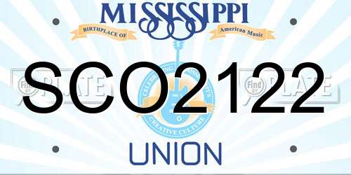 SCO2122 Mississippi License Plate