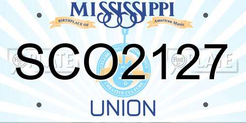 SCO2127 Mississippi License Plate