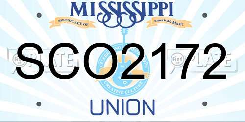 SCO2172 Mississippi License Plate