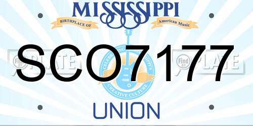 SCO7177 Mississippi License Plate
