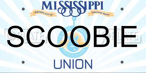 SCOOBIE Mississippi License Plate