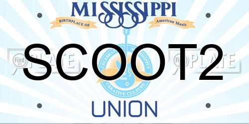 SCOOT2 Mississippi License Plate