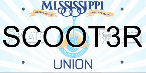 SCOOT3R Mississippi License Plate