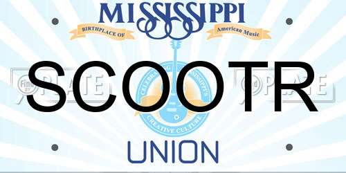 SCOOTR Mississippi License Plate