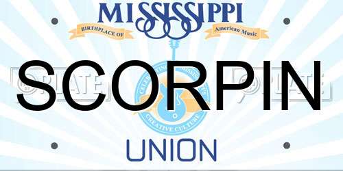 SCORPIN Mississippi License Plate
