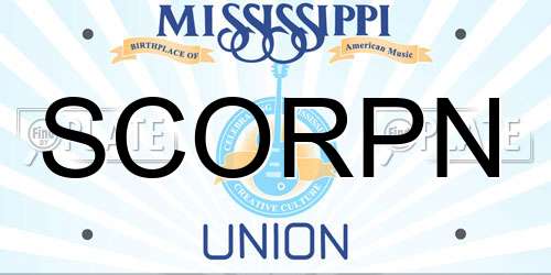 SCORPN Mississippi License Plate