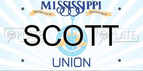 SCOTT Mississippi License Plate