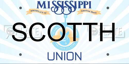 SCOTTH Mississippi License Plate