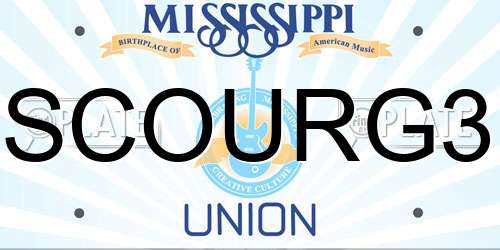 SCOURG3 Mississippi License Plate