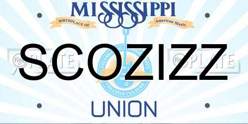 SCOZIZZ Mississippi License Plate