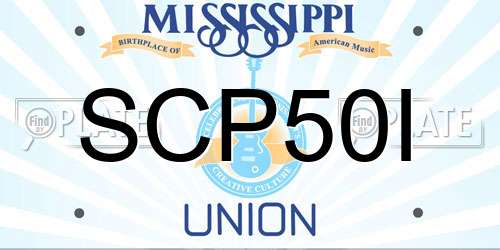 SCP50I Mississippi License Plate
