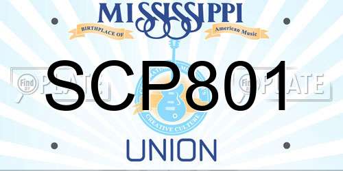 SCP801 Mississippi License Plate