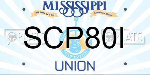 SCP80I Mississippi License Plate