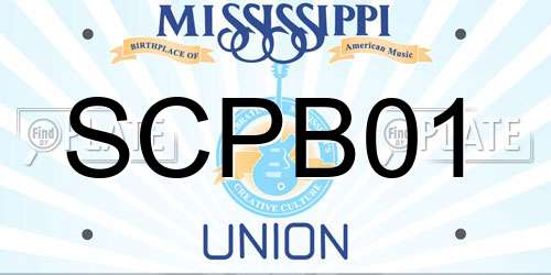 SCPB01 Mississippi License Plate
