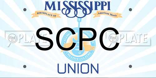 SCPC Mississippi License Plate