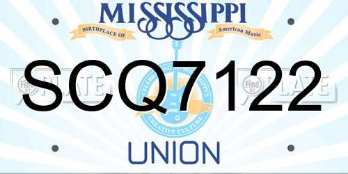 SCQ7122 Mississippi License Plate