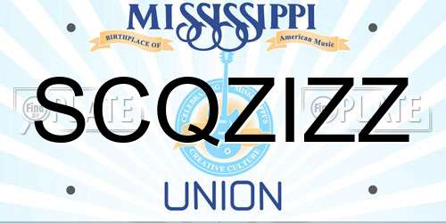 SCQZIZZ Mississippi License Plate